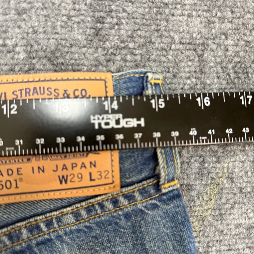 NWT Levis 501 1980s Made in Japan Selvedge Patchwork Jeans Blue Size 29x32